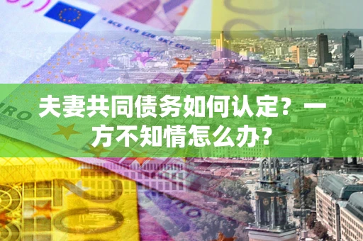 北京夫妻共同债务如何认定？一方不知情怎么办？