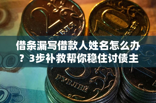 北京借条漏写借款人姓名怎么办？3步补救帮你稳住讨债主动权